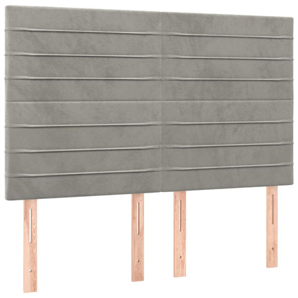 kontinentalseng med madras 140x190 fløjl lysegrå