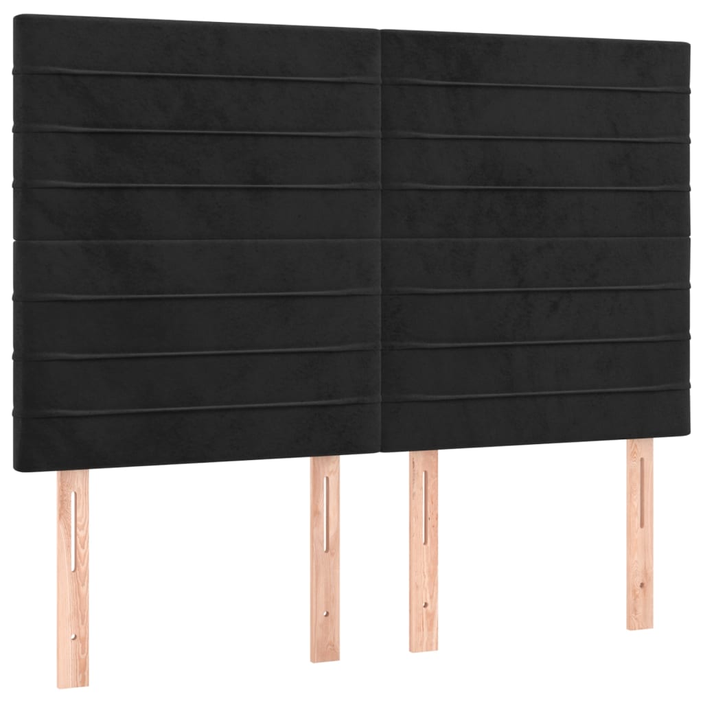 kontinentalseng med madras 140x190 cm fløjl sort