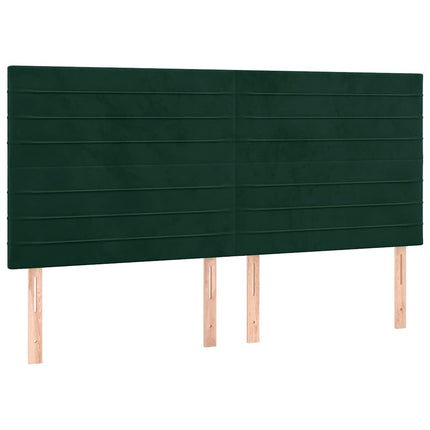 kontinentalseng med madras 180x200 cm fløjl mørkegrøn