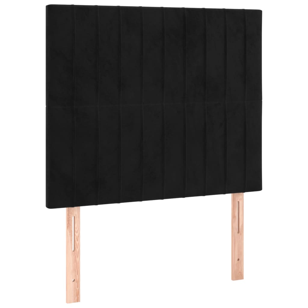 kontinentalseng med madras 80x200 cm fløjl sort