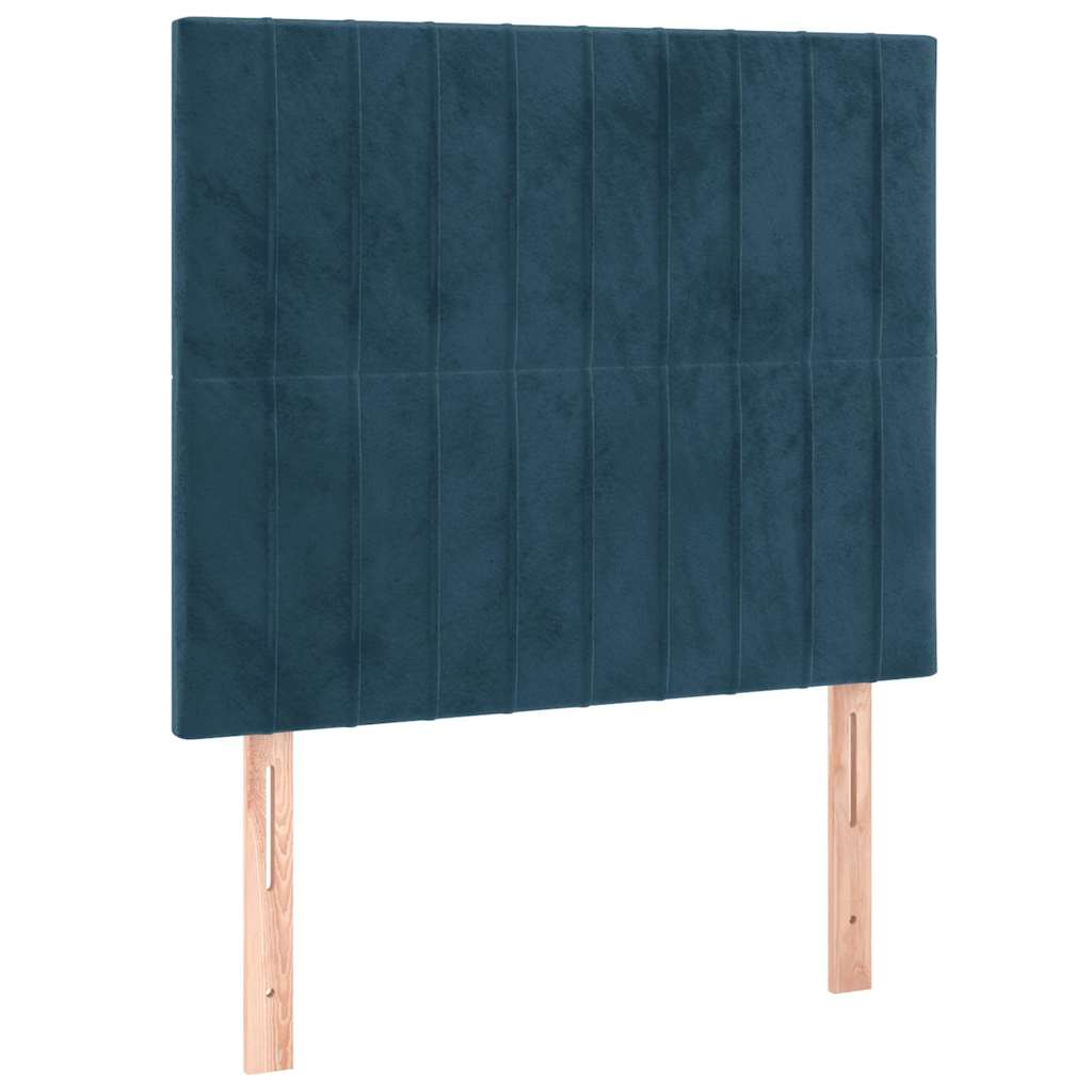 kontinentalseng med madras 80x200 cm fløjl mørkeblå