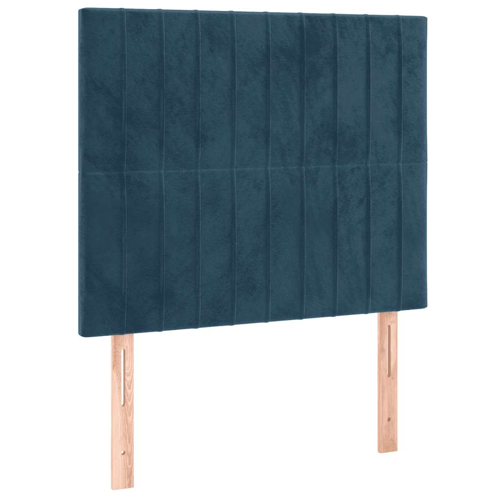 kontinentalseng med madras 90x200 cm fløjl mørkeblå