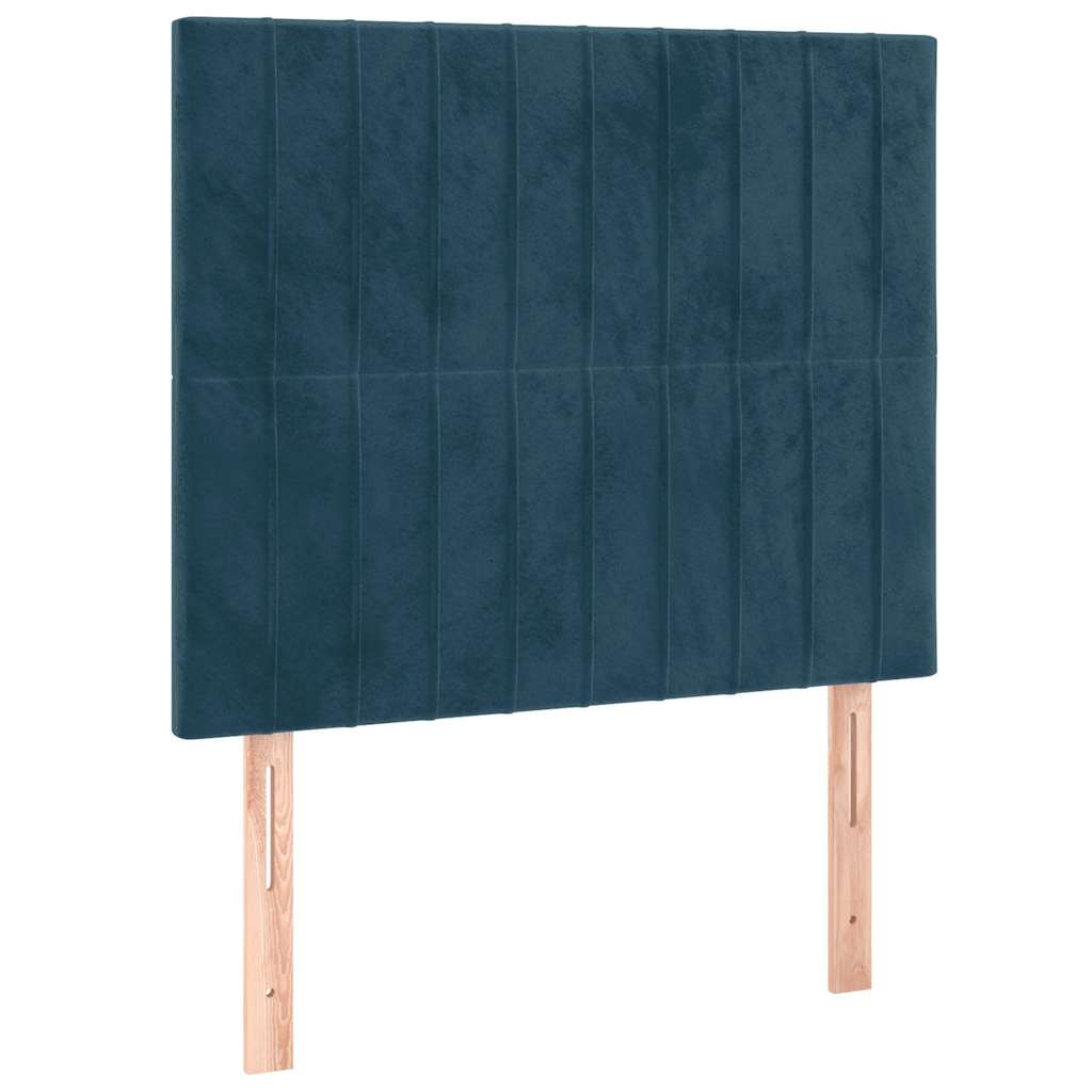 kontinentalseng med madras 100x200 cm fløjl mørkeblå
