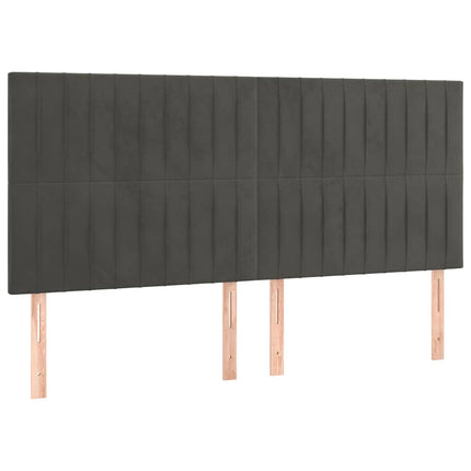 kontinentalseng med madras 160x200 cm fløjl mørkegrå