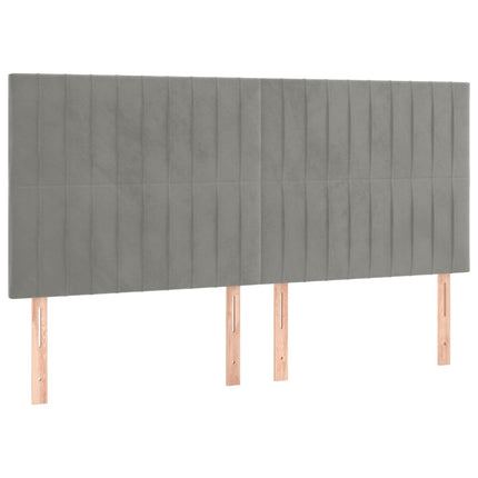 kontinentalseng med madras 180x200 cm fløjl lysegrå