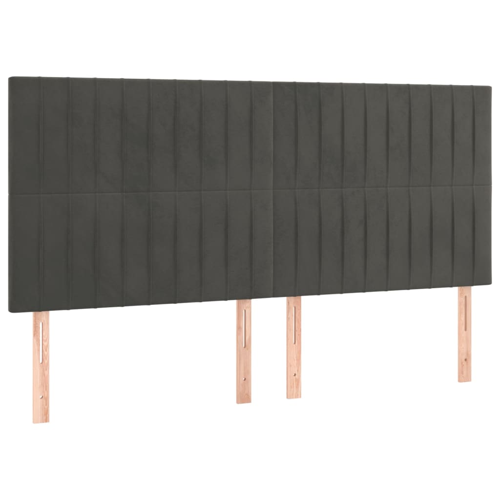 kontinentalseng med madras 180x200 cm fløjl mørkegrå