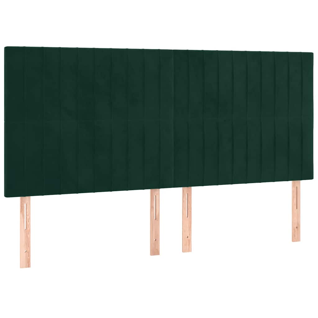 kontinentalseng med madras 180x200 cm fløjl mørkegrøn