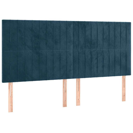kontinentalseng med madras 180x200 cm fløjl mørkeblå