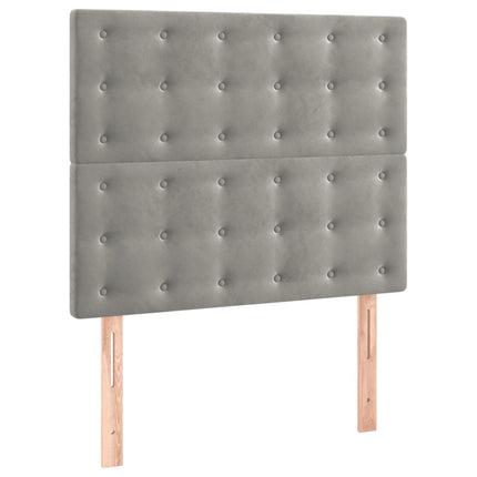 kontinentalseng med madras 80x200 cm fløjl lysegrå