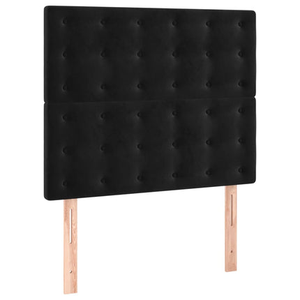 kontinentalseng med madras 80x200 cm fløjl sort