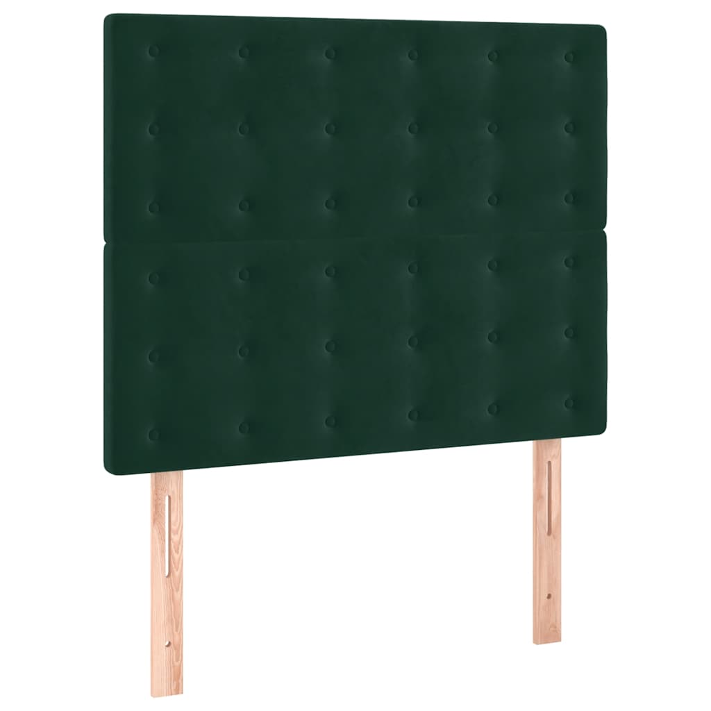 kontinentalseng med madras 90x190 cm fløjl mørkegrøn