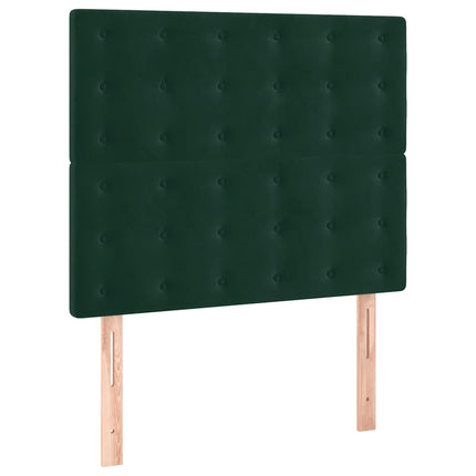kontinentalseng med madras 90x190 cm fløjl mørkegrøn