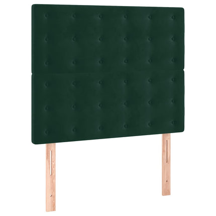 kontinentalseng med madras 90x200 cm fløjl mørkegrøn