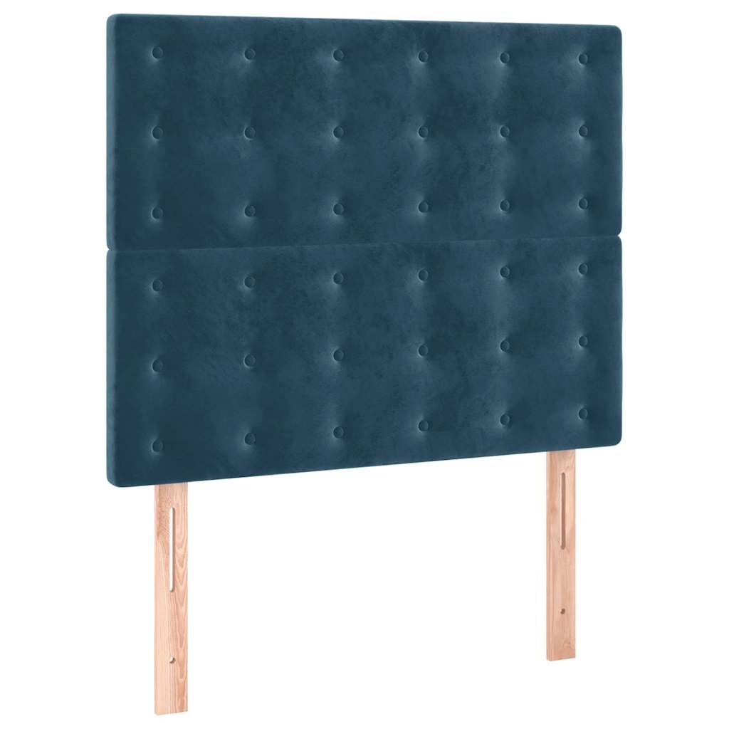 kontinentalseng med madras 100x200 cm fløjl mørkeblå