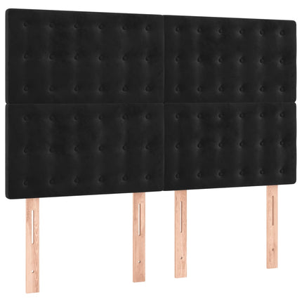 kontinentalseng med madras 140x190 cm fløjl sort