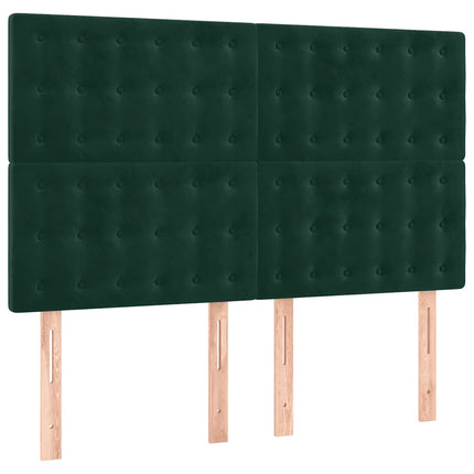 kontinentalseng med madras 140x190 cm fløjl mørkegrøn