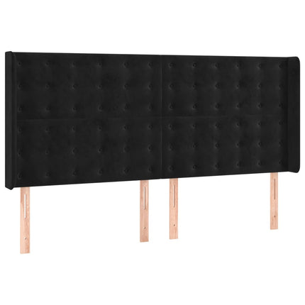 kontinentalseng med madras 160x200 cm fløjl sort