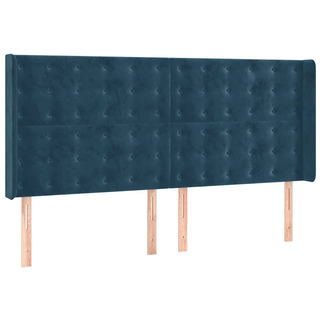kontinentalseng med madras 180x200 cm fløjl mørkeblå