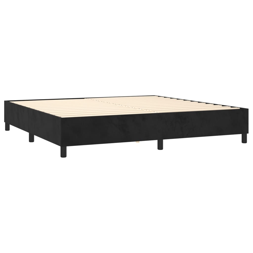 kontinentalseng med madras 200x200 cm fløjl sort