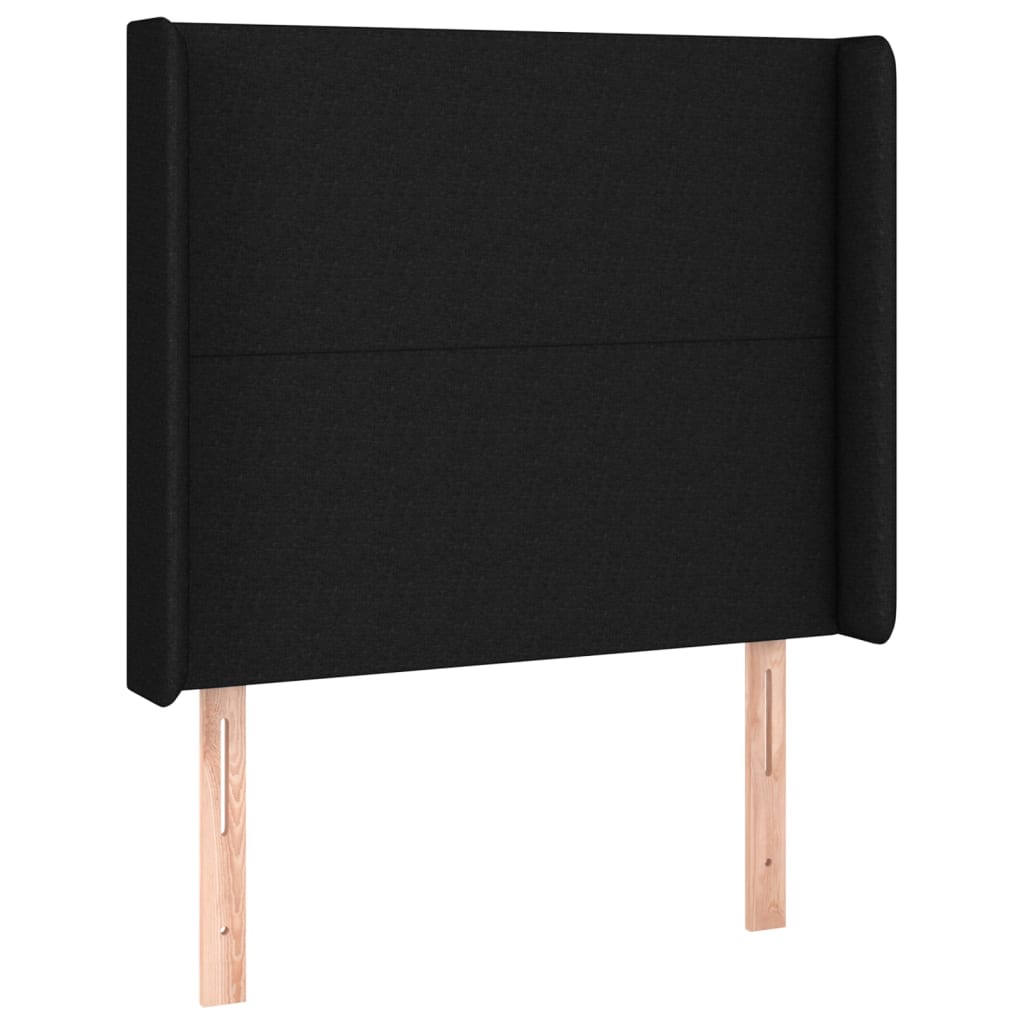 kontinentalseng med LED-lys 80x200 cm stof sort