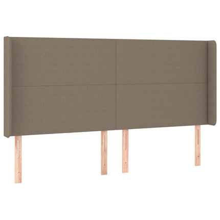 kontinentalseng med LED-lys 160x200 cm stof gråbrun