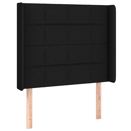 kontinentalseng med LED-lys 90x190 cm stof sort