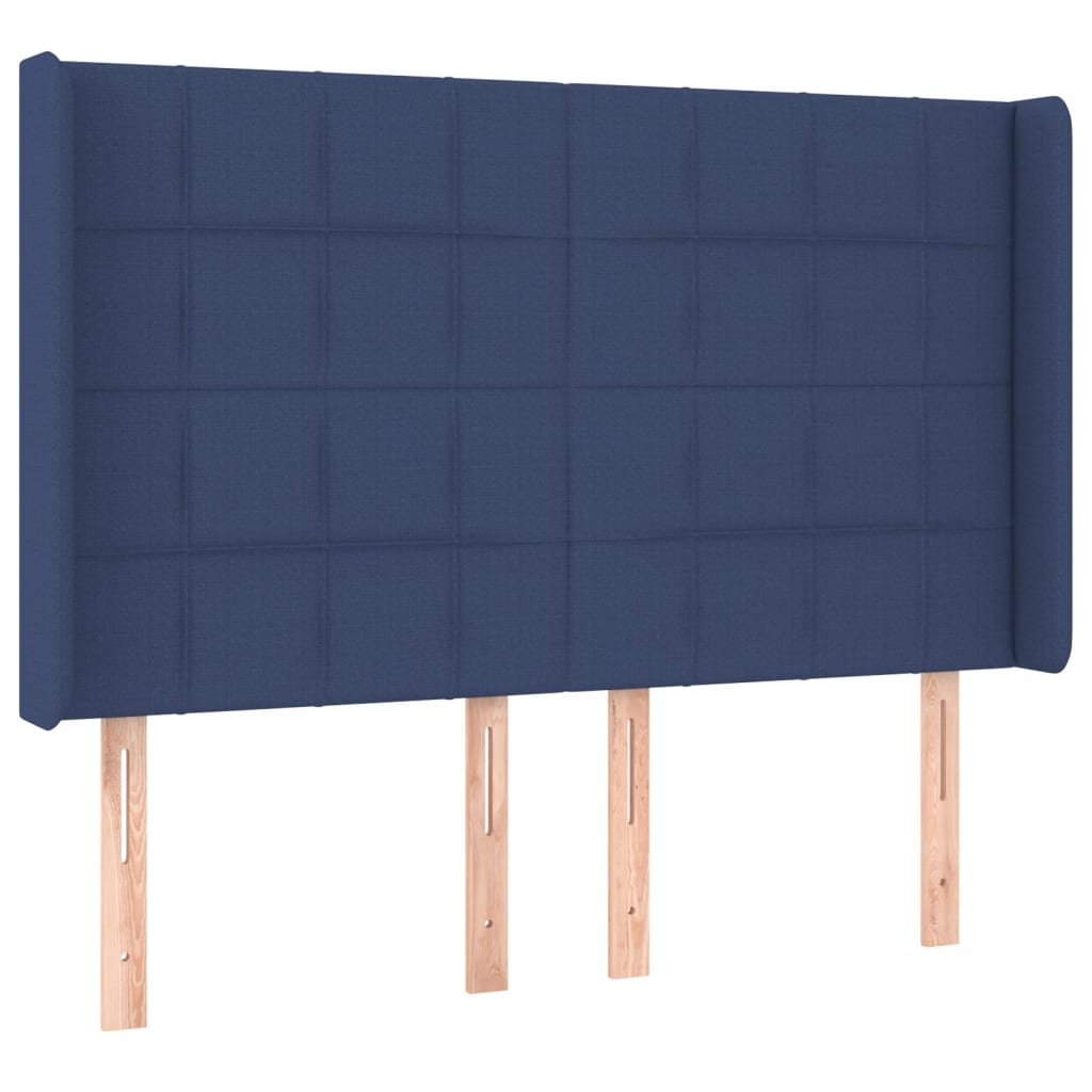 kontinentalseng med LED-lys 140x190 cm stof blå