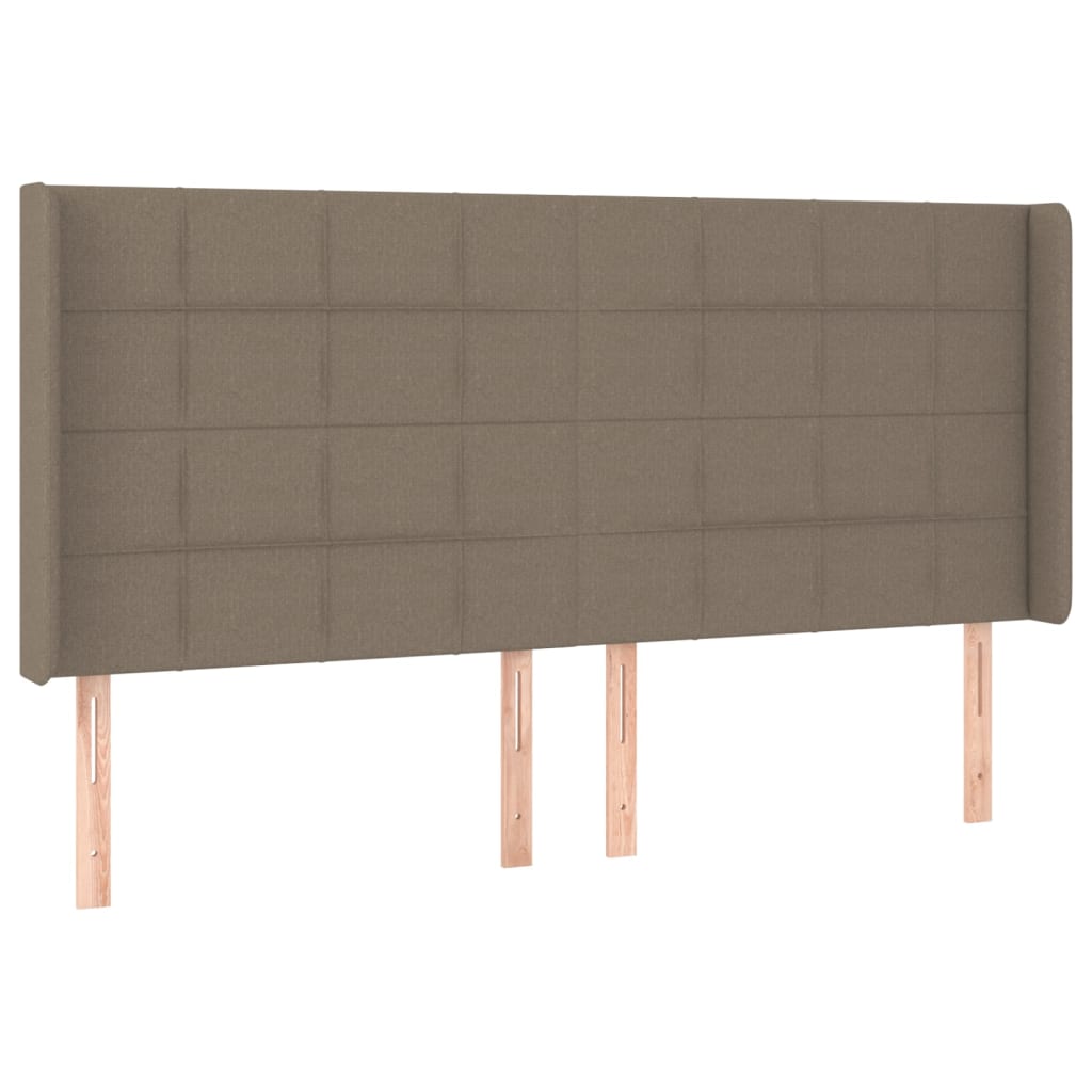 kontinentalseng med LED-lys 160x200 cm stof gråbrun