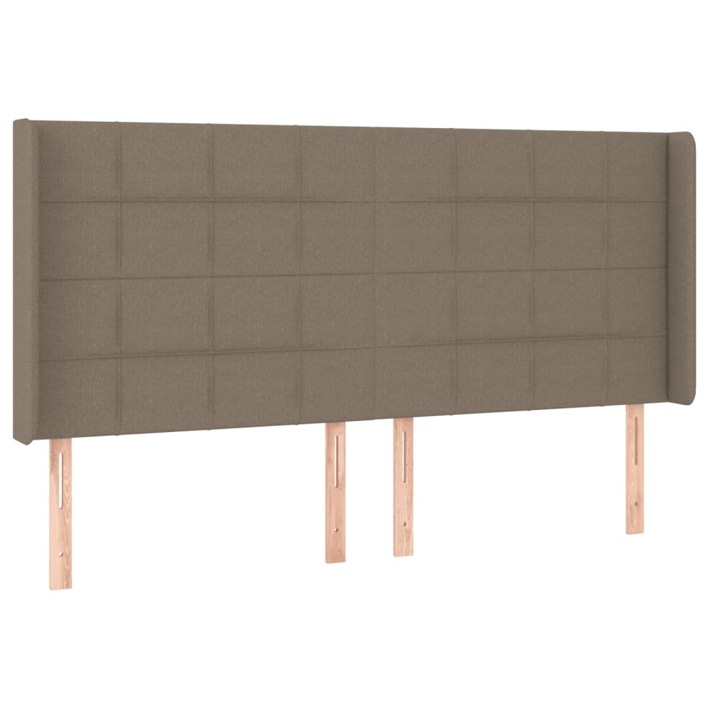 kontinentalseng med LED-lys 200x200 cm stof gråbrun