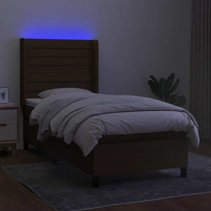 LED Box Spring Bed med hovedgærde Stof