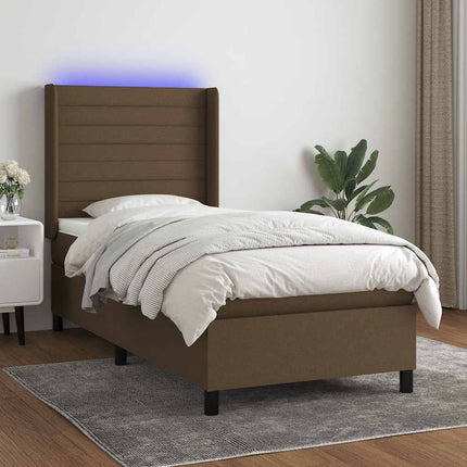 LED Box Spring Bed med hovedgærde Stof