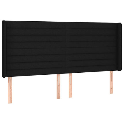kontinentalseng med LED-lys 160x200 cm stof sort
