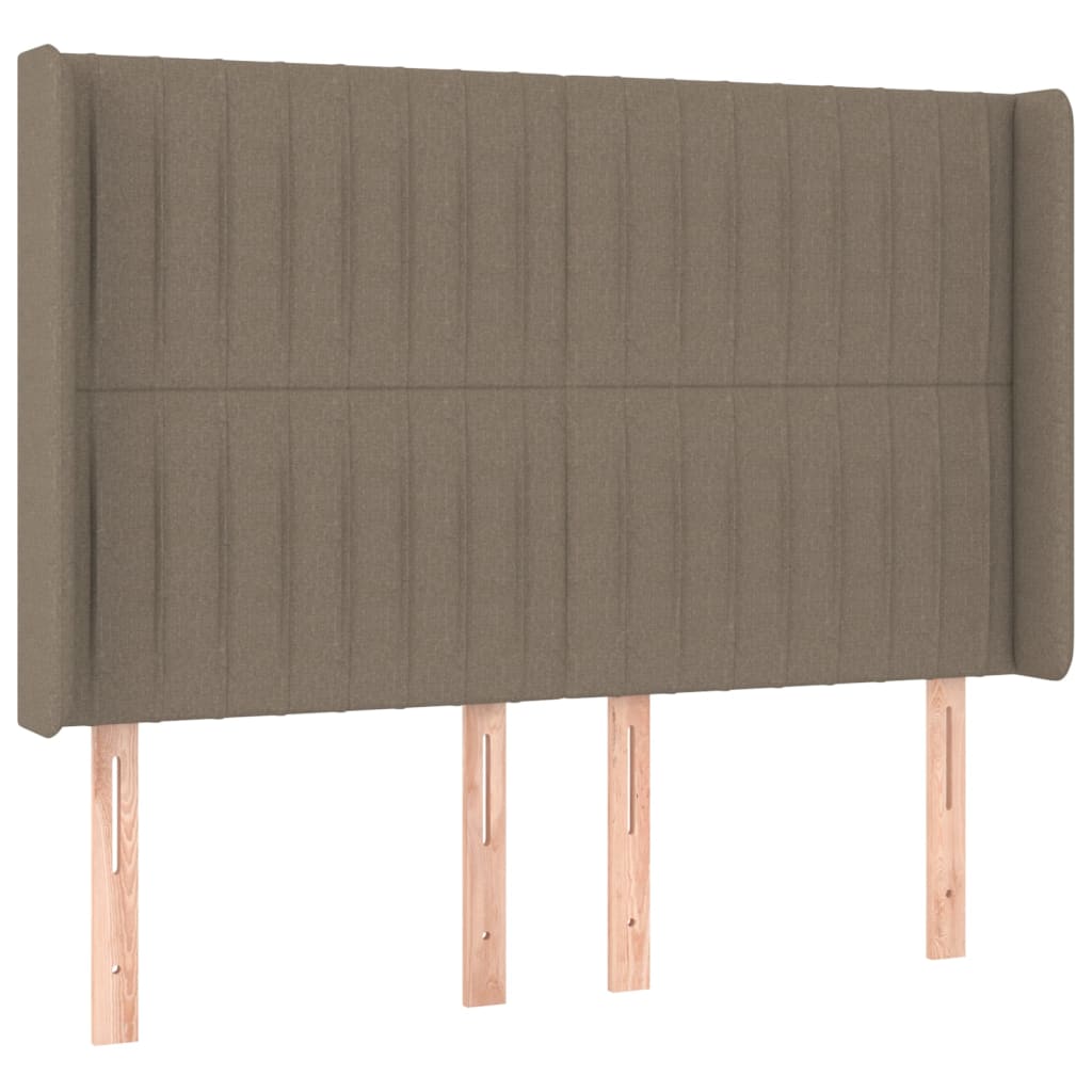 kontinentalseng med LED-lys 140x200 cm stof gråbrun