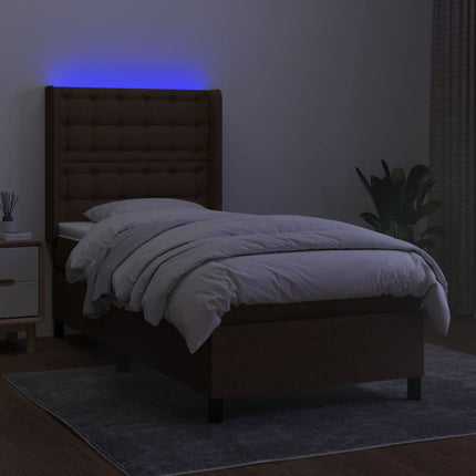 LED Box Spring Bed med hovedgærde Stof