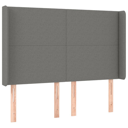 kontinentalseng med LED-lys 140x190 cm stof mørkegrå