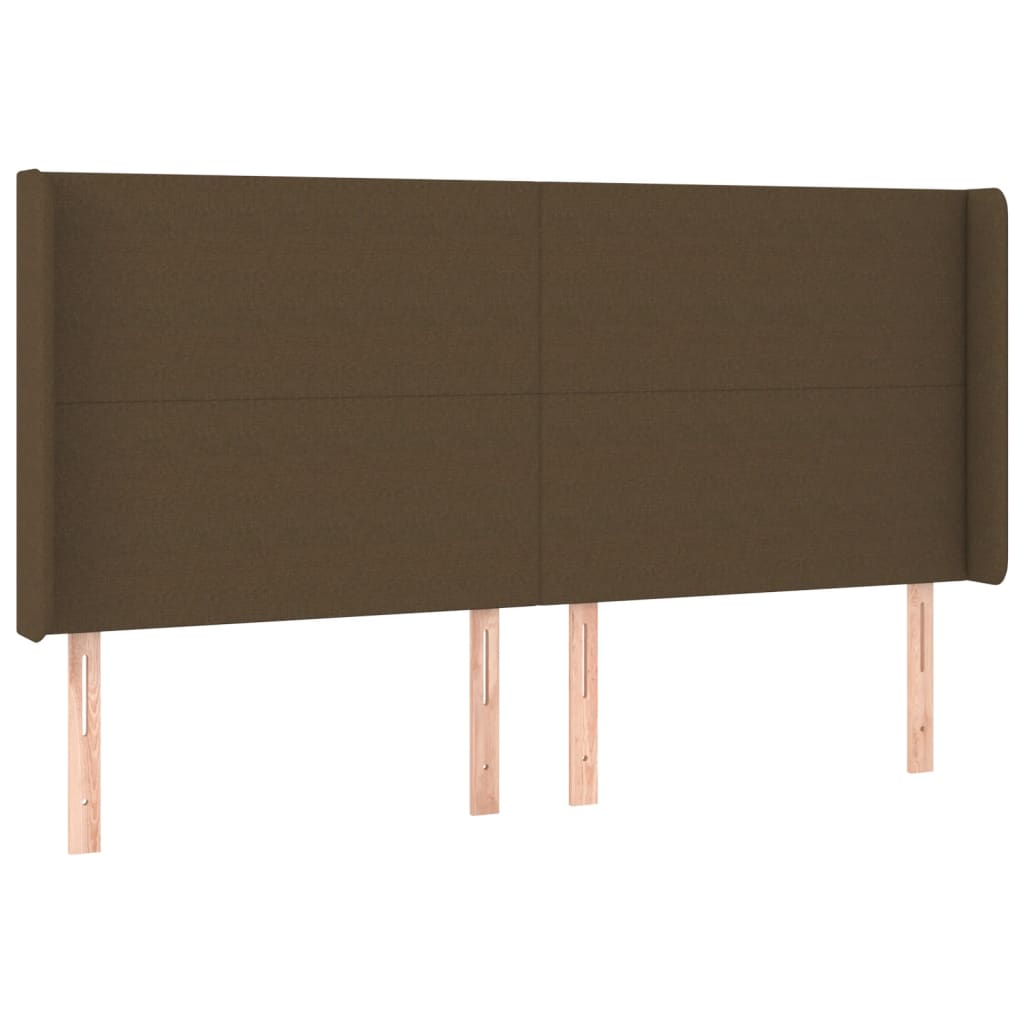 kontinentalseng med LED-lys 180x200 cm stof mørkebrun