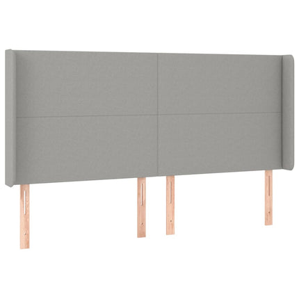 kontinentalseng med LED-lys 200x200 cm stof lysegrå