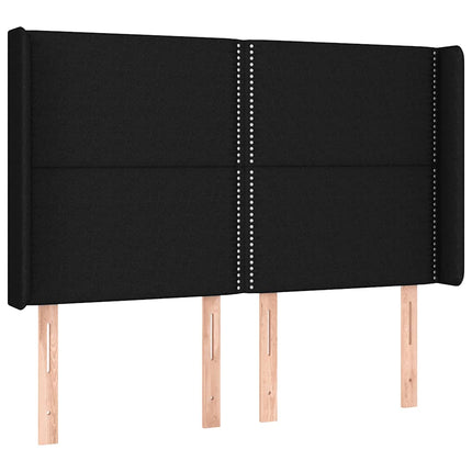 kontinentalseng med LED-lys 140x190 cm stof sort