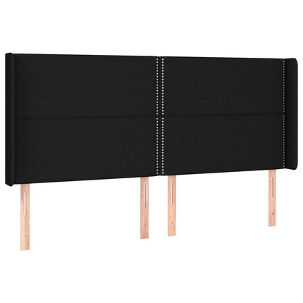 kontinentalseng med LED-lys 180x200 cm stof sort