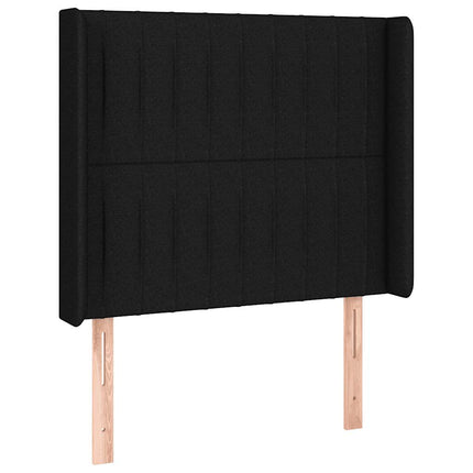 kontinentalseng med LED-lys 100x200 cm stof sort