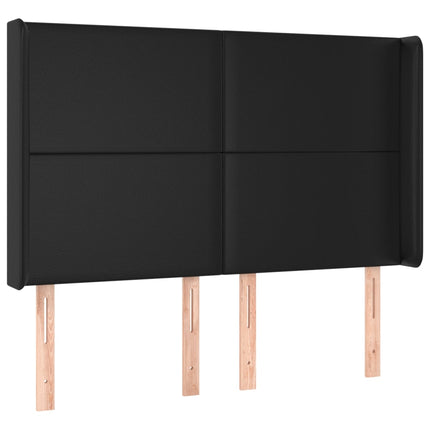 kontinentalseng med LED-lys 140x200 cm kunstlæder sort