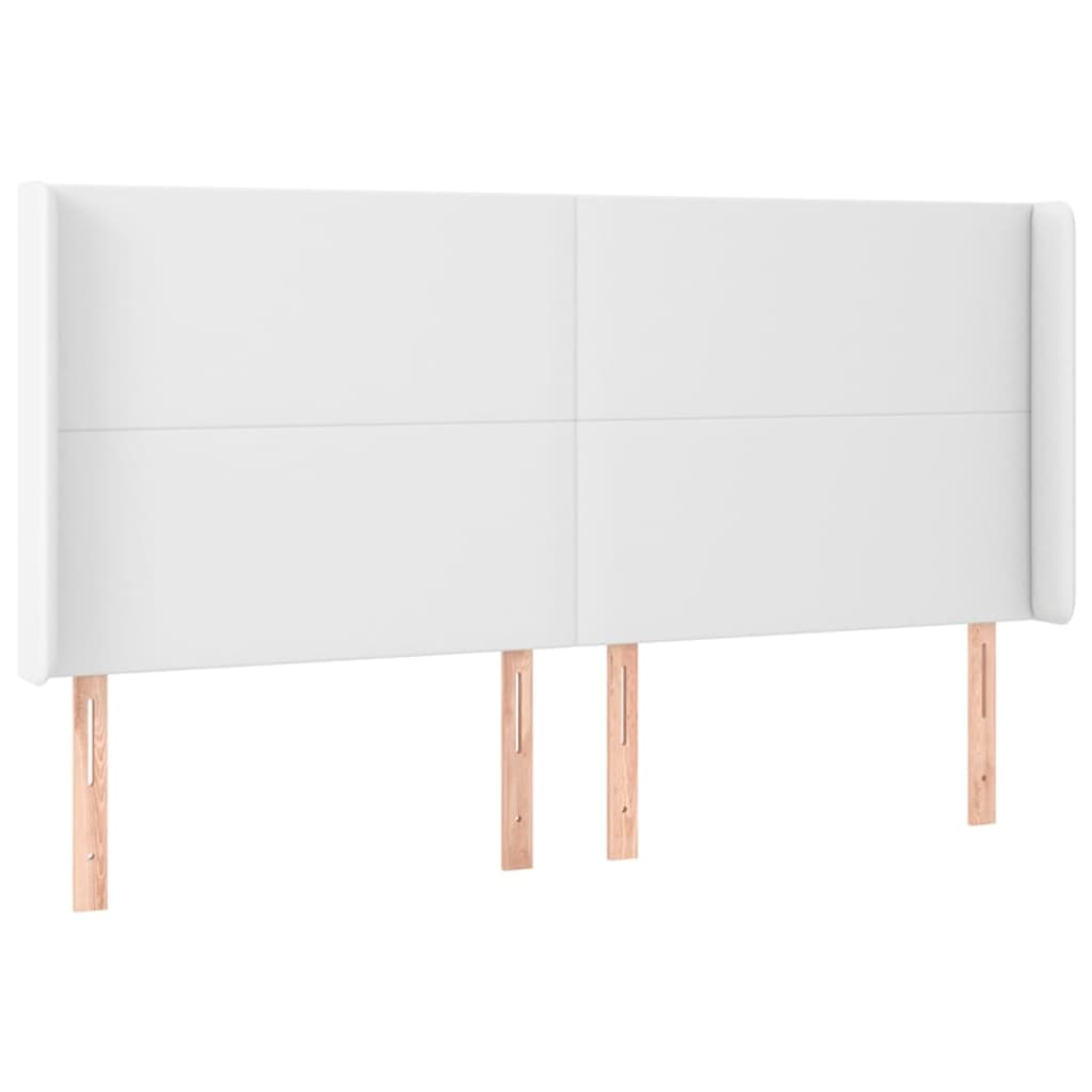 kontinentalseng med LED-lys 200x200 cm kunstlæder hvid
