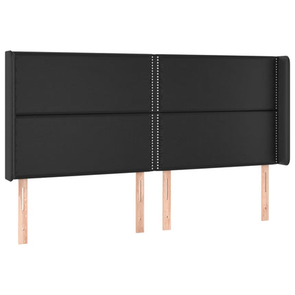 kontinentalseng med LED-lys 200x200 cm kunstlæder sort