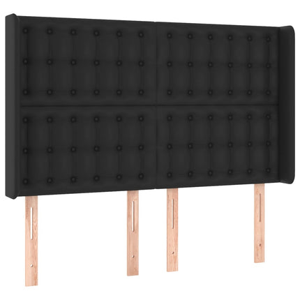 kontinentalseng med LED-lys 140x190 cm kunstlæder sort