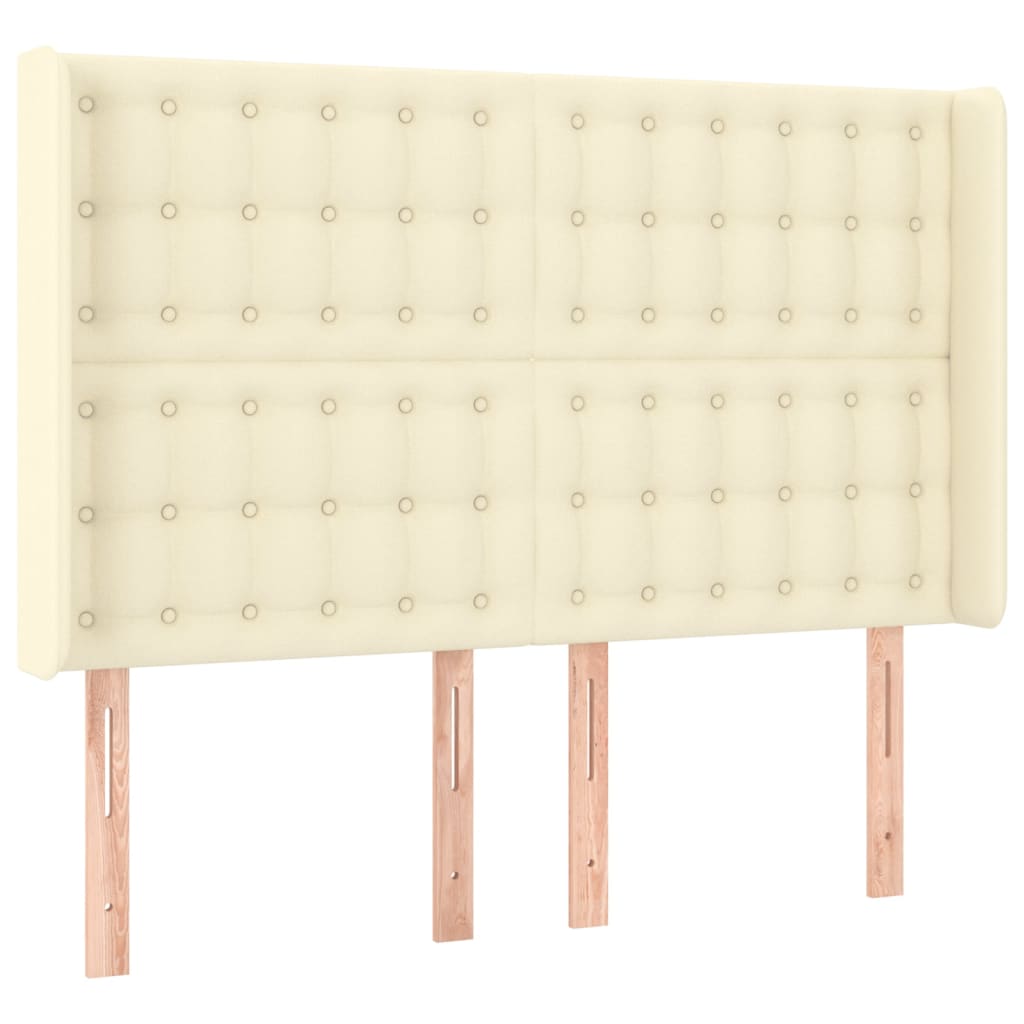 kontinentalseng med LED-lys 140x190 cm kunstlæder cremefarvet