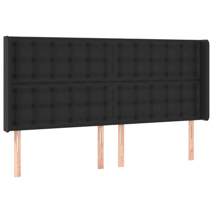 kontinentalseng med LED-lys 180x200 cm kunstlæder sort