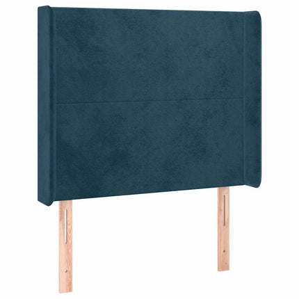 kontinentalseng med LED-lys 80x200 cm velour mørkeblå
