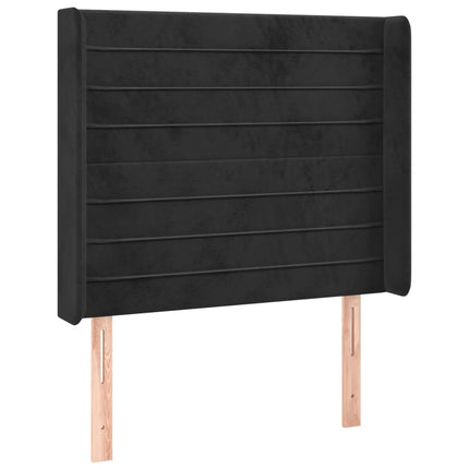 kontinentalseng med LED-lys 80x200 cm velour sort
