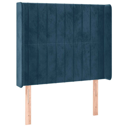 kontinentalseng med LED-lys 80x200 cm velour mørkeblå