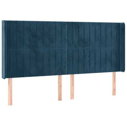 kontinentalseng med LED-lys 180x200 cm fløjl mørkeblå